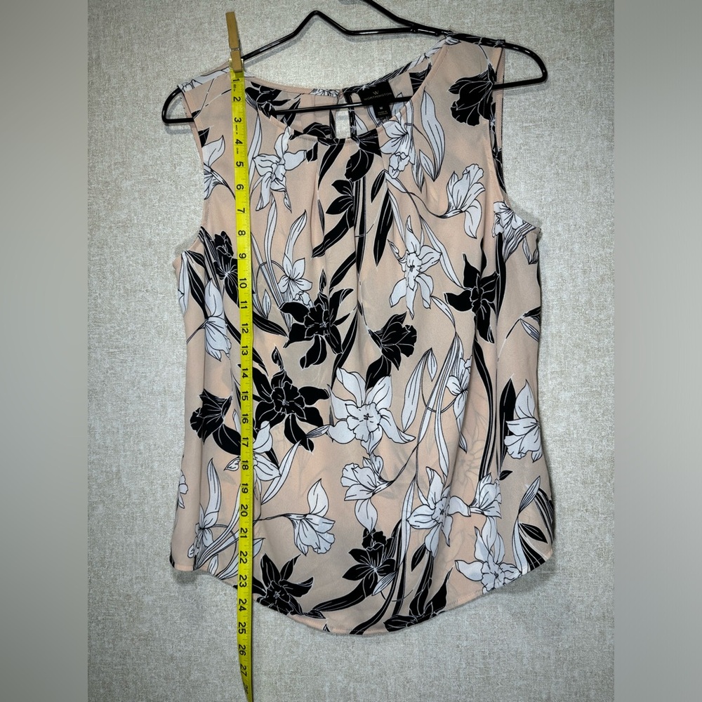 Worthington Semi-Sheer Peachy Pink Floral Blouse Size M - Picture 5 of 8